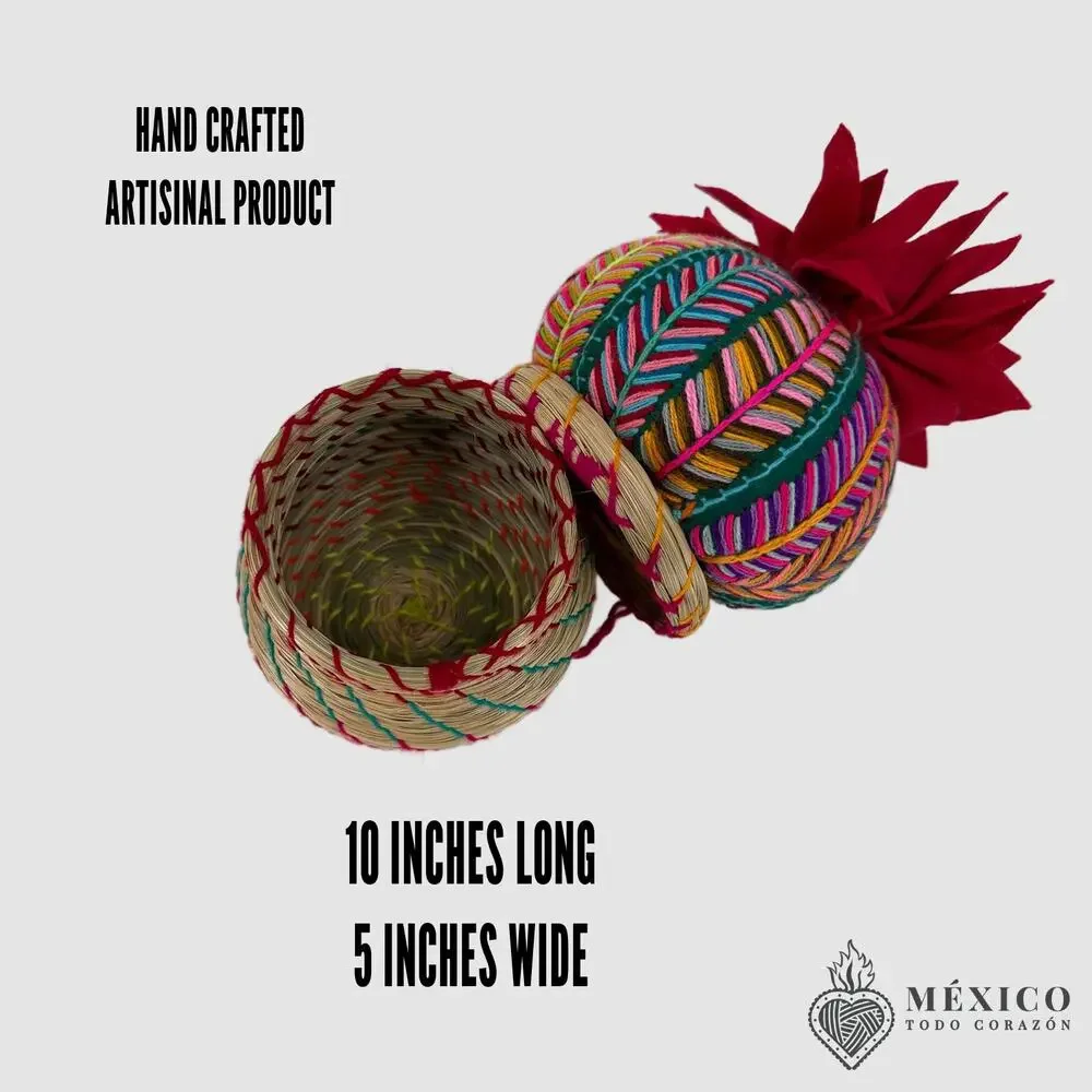 Hand crafted artisinal basket many uses One item hand embroidered